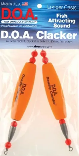 D.O.A. CIGAR CLACKER FLOAT 2.5in ORANGE 2pk