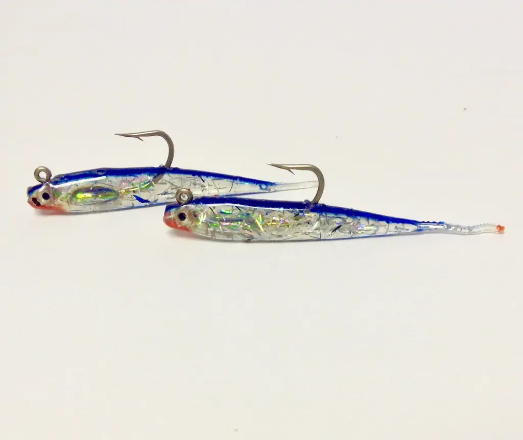 H H LURE GLASS MINNOW DOUBLE RIG 1/8oz ALL AMERICAN SHAD